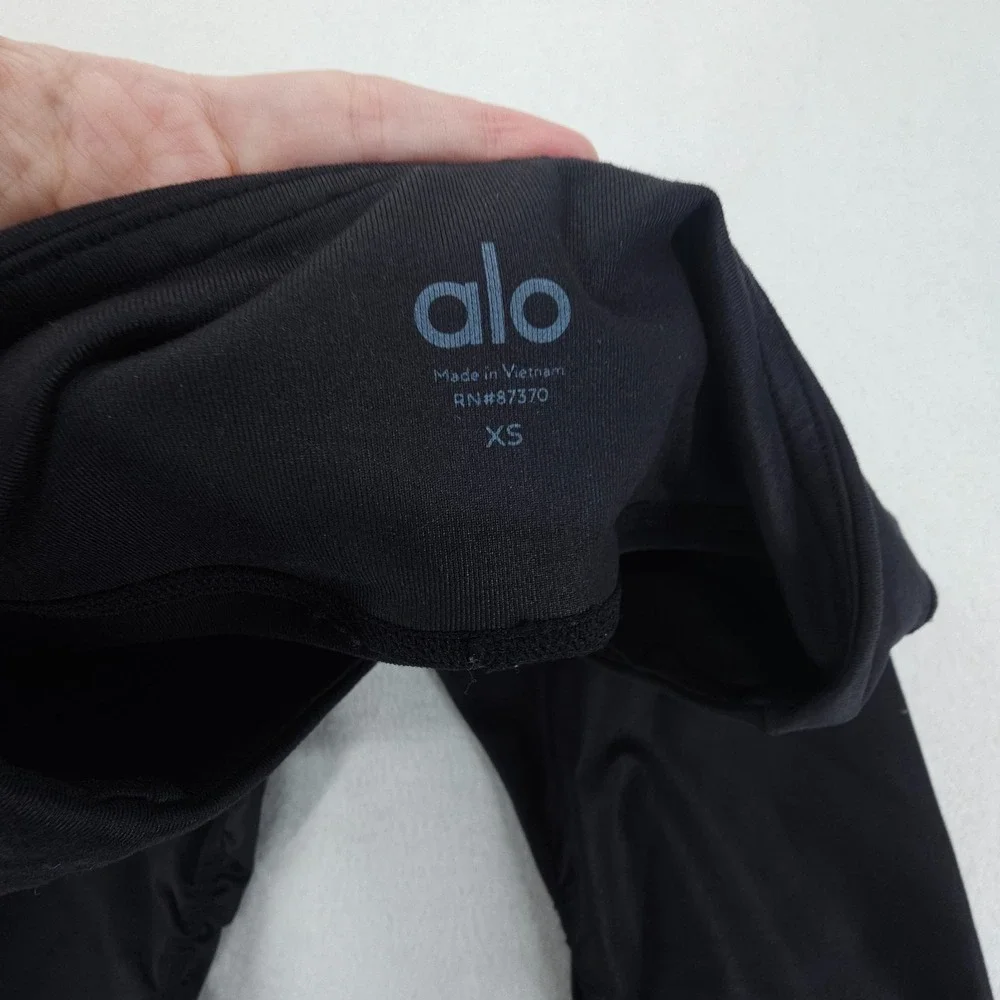 Alo Yoga Leggings Womens XS Black Goddess Over Heel Yoga Pants Athletic Stretch